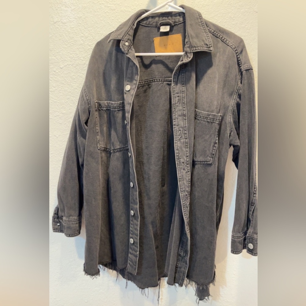 H&M black denim shirt - womens size M